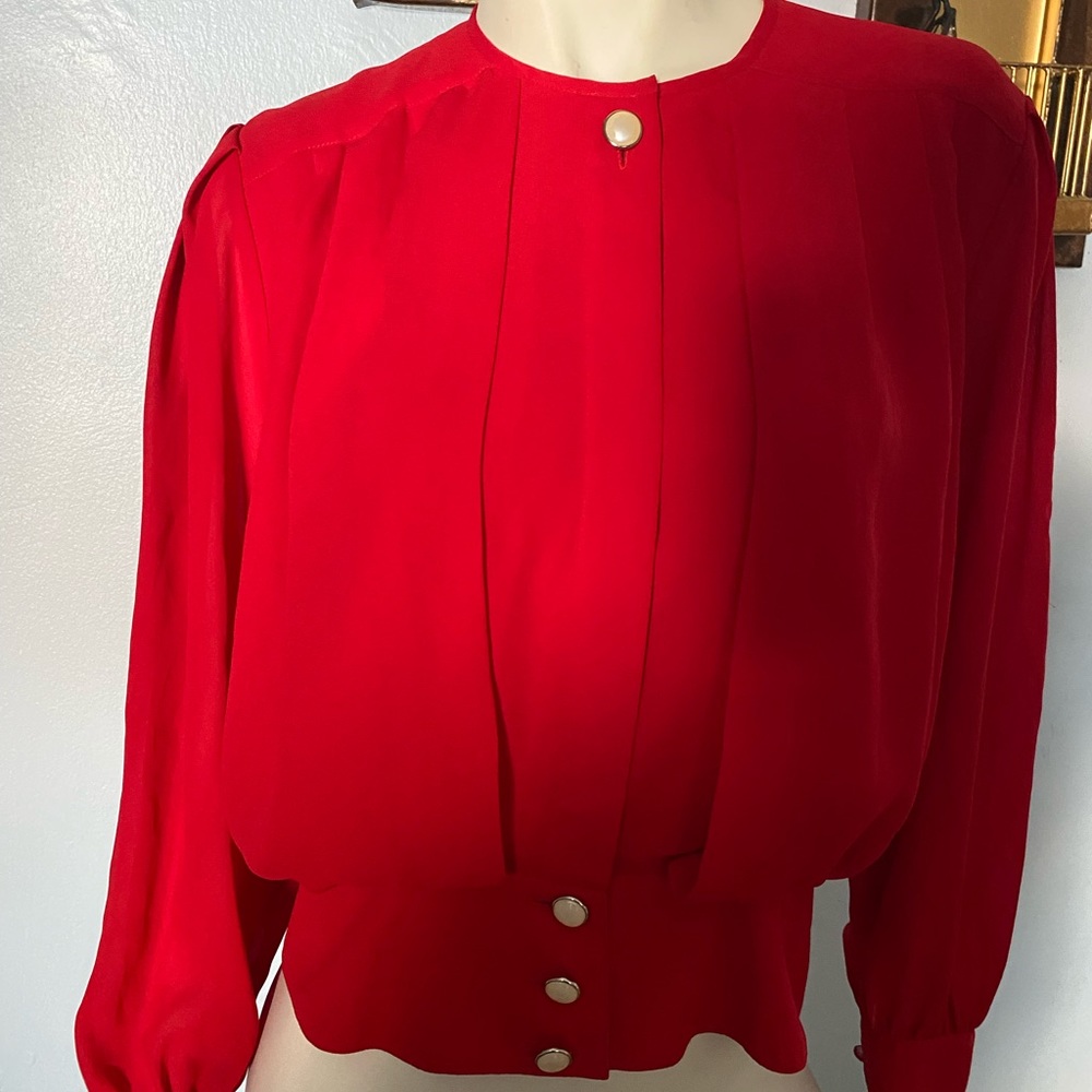 Vintage Button Down Blouse with Pearl Buttons